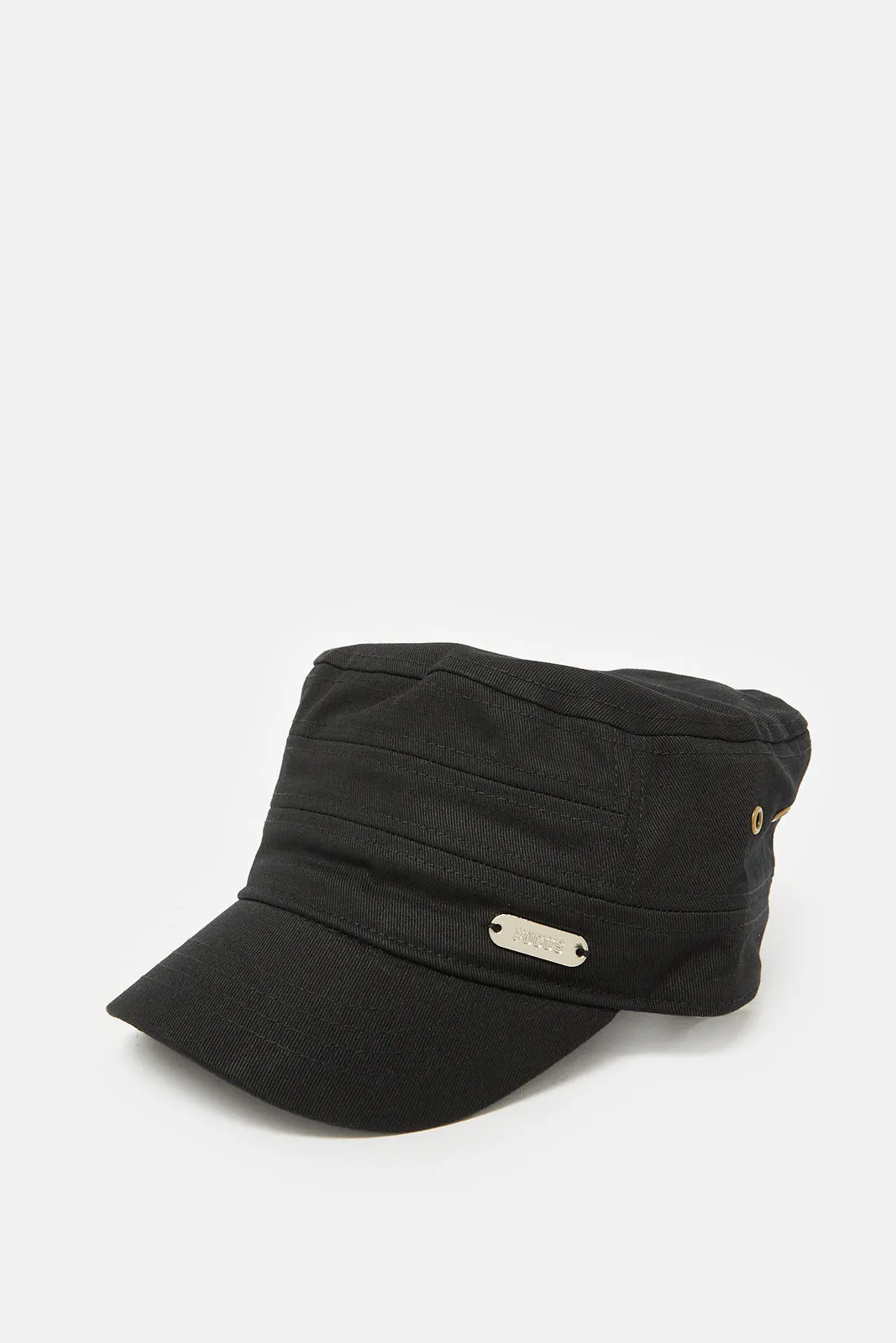 Men Black Solid Cap sold by Redtag