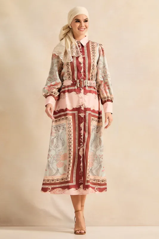 Women Multicolour Printed Collared Dress sold by Redtag