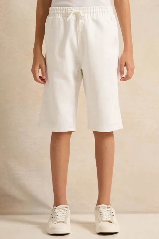 Senior Boys White Active Shorts sold by Redtag