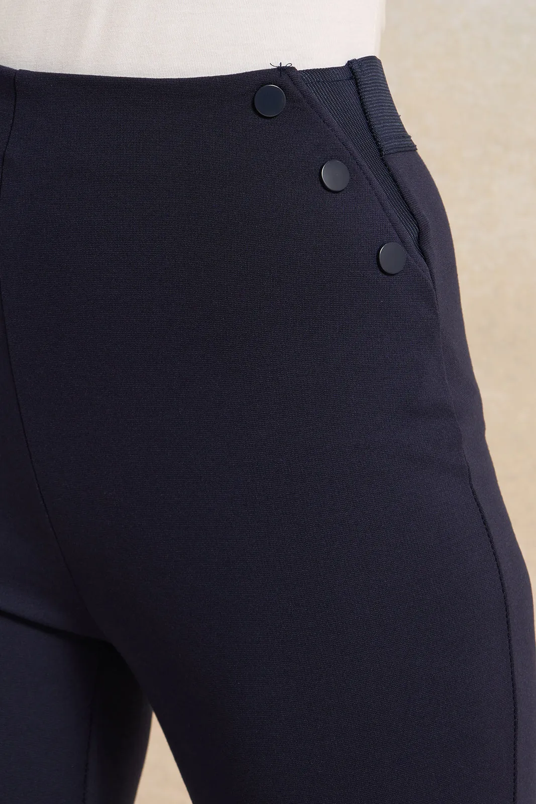 Women Navy Elastic Waistband Leggings sold by Redtag product image thumbnail 4