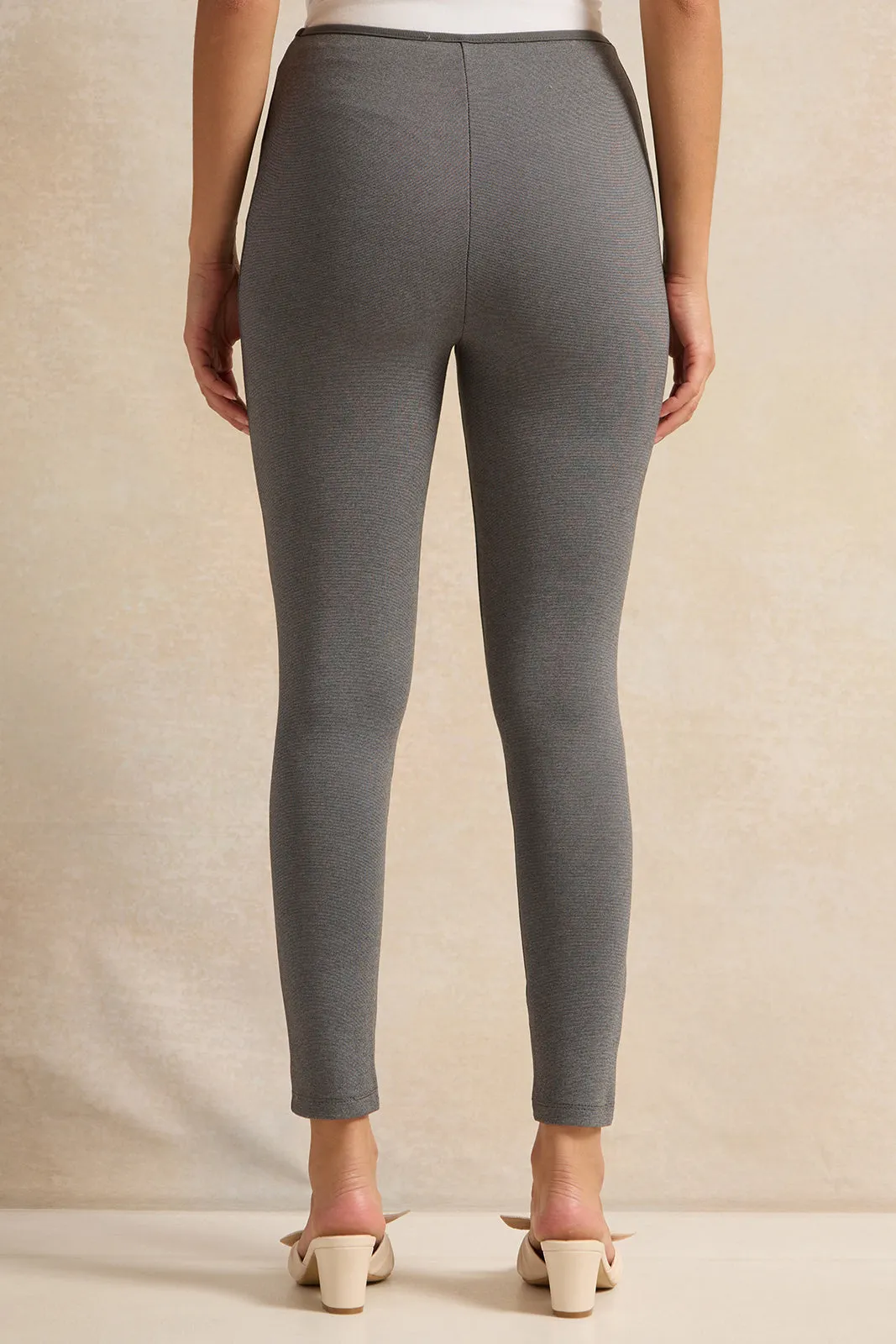 Women Grey Plain Leggings sold by Redtag product image thumbnail 3