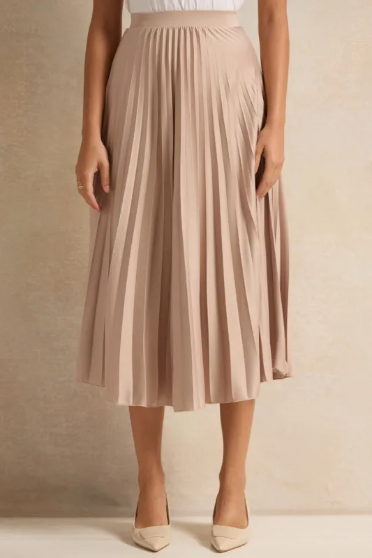 Women Pink Pleated Skirt sold by Redtag