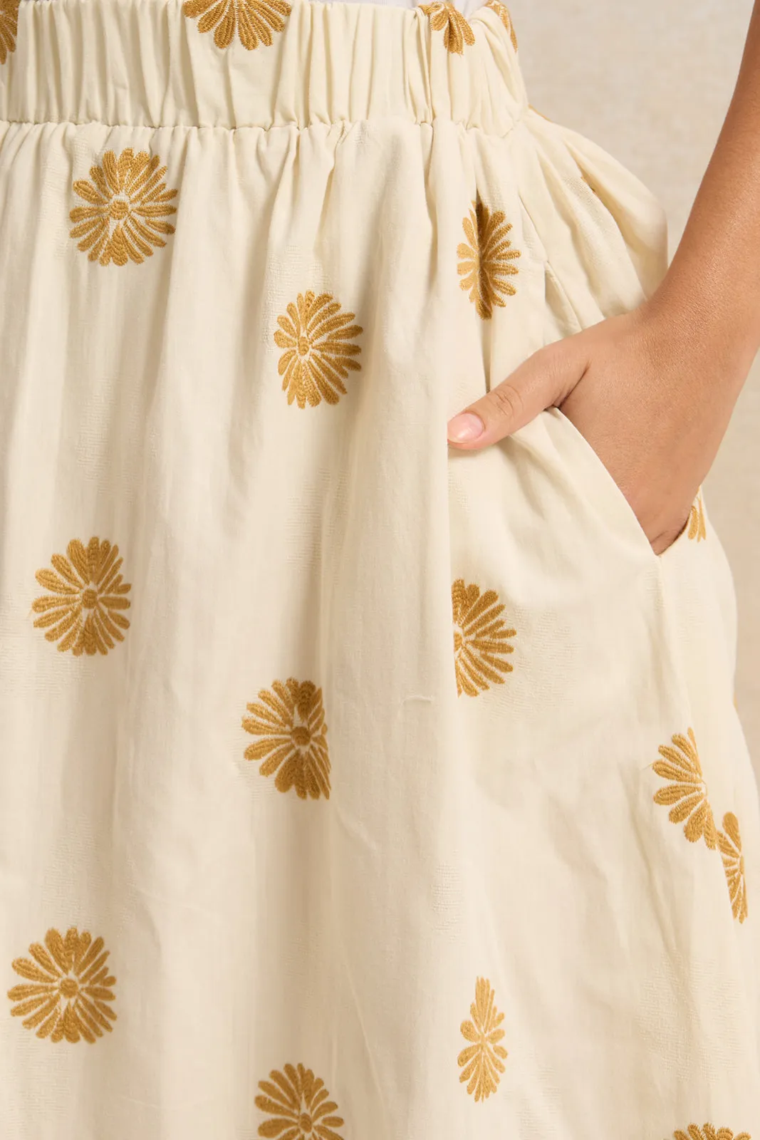 Women Cream Embroidered Skirt sold by Redtag product image thumbnail 4