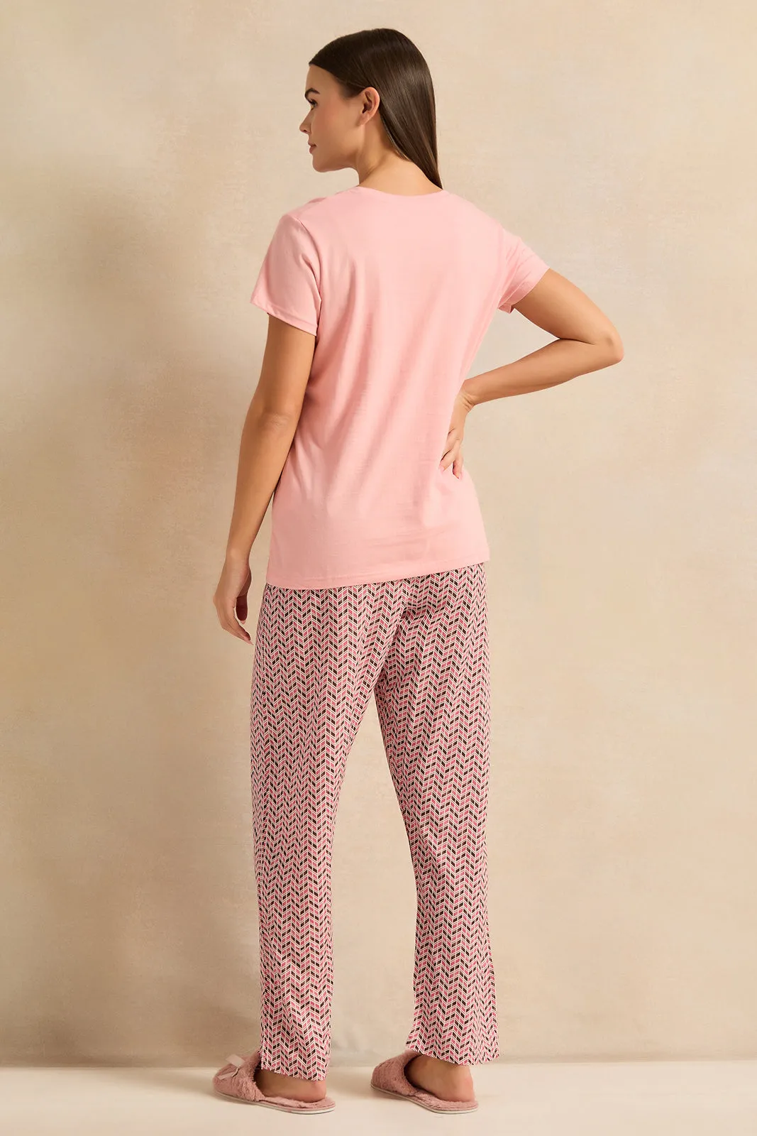 Women Pink Checkered Pyjama Set (2 Piece) sold by Redtag product image thumbnail 4