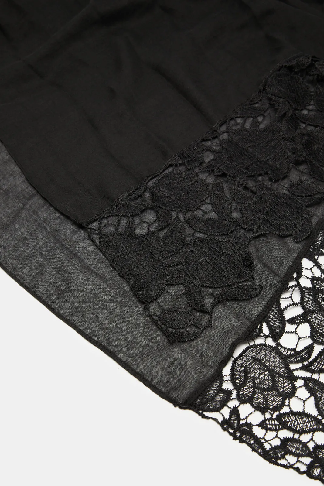 Women Black Scarf With Lace sold by Redtag product image thumbnail 4