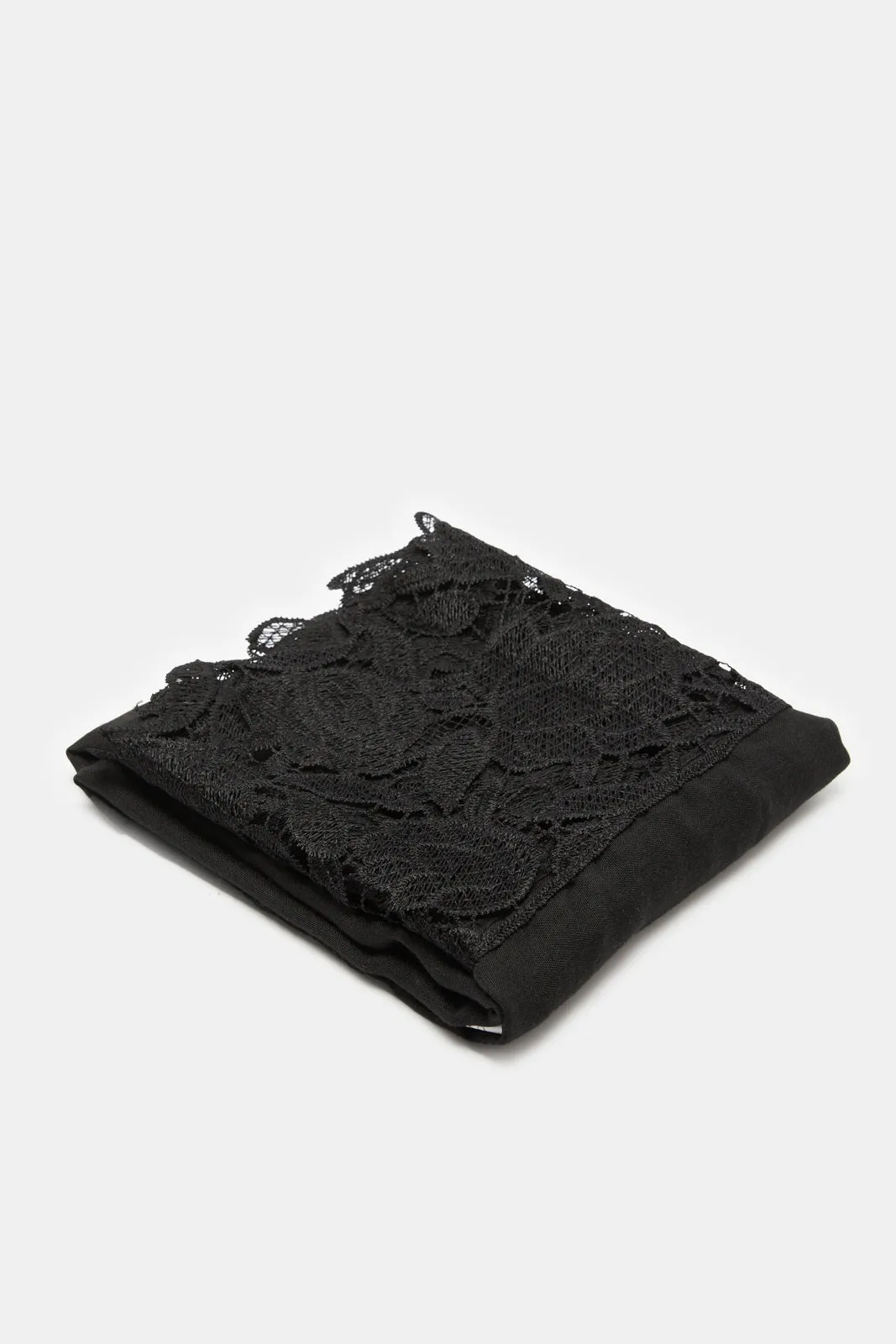 Women Black Scarf With Lace sold by Redtag product image thumbnail 2