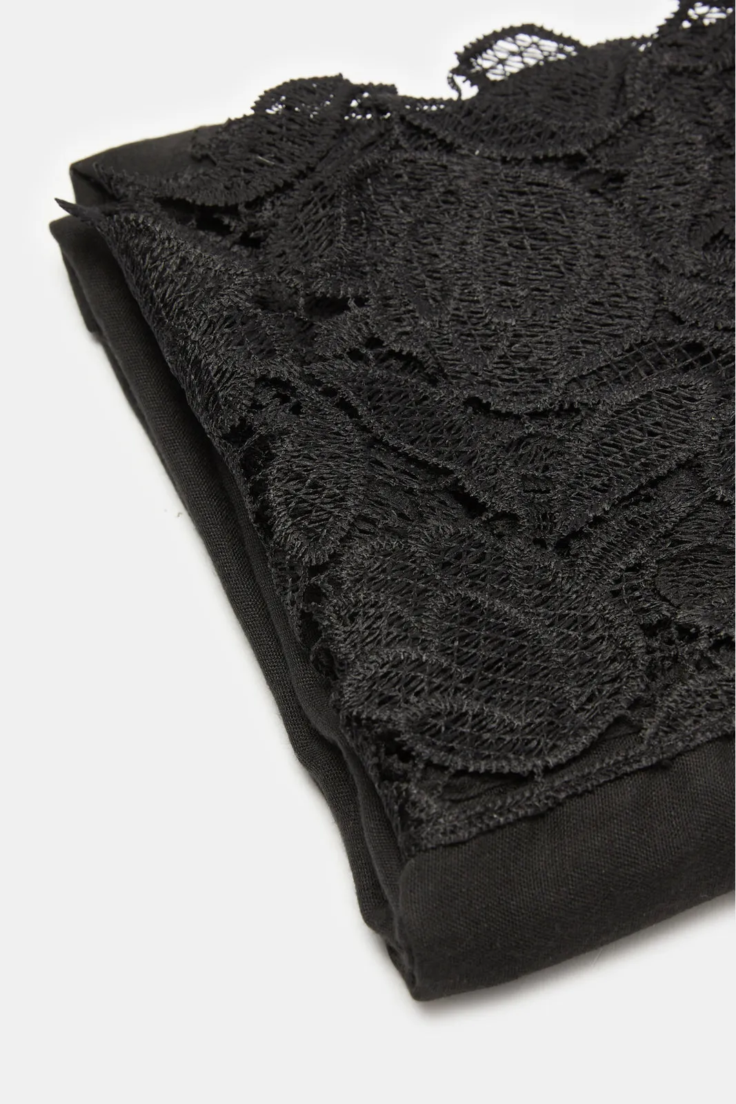 Women Black Scarf With Lace sold by Redtag product image thumbnail 3