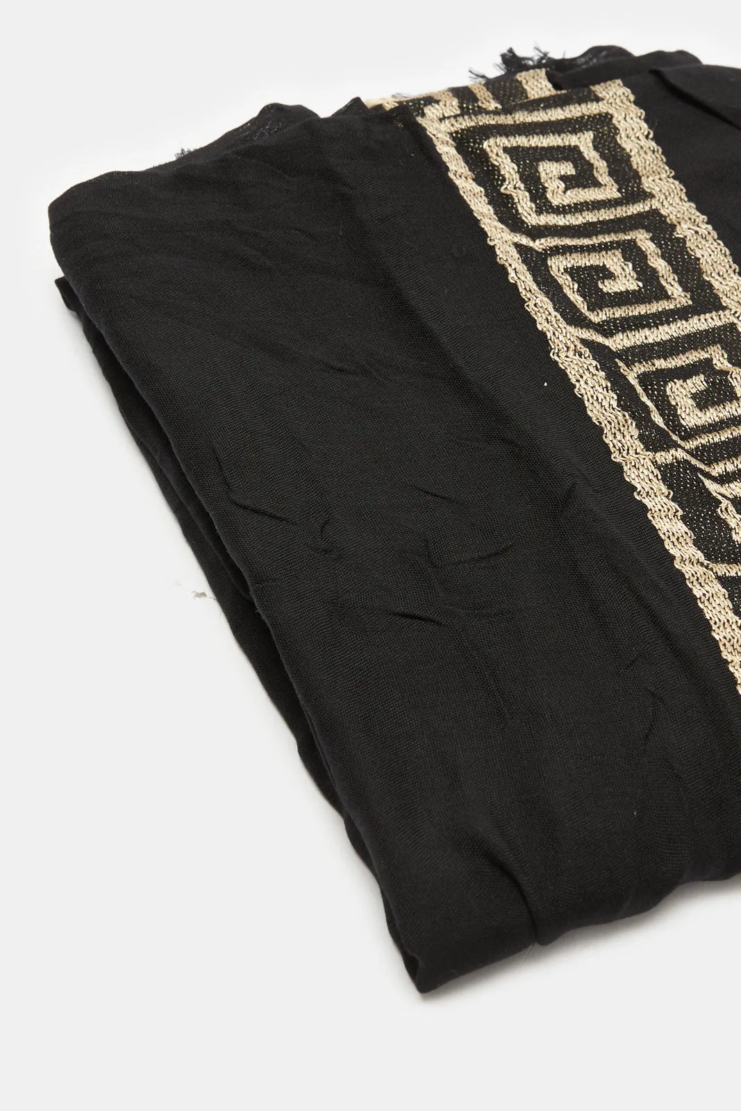 Women Black Jacquard Scarf sold by Redtag product image thumbnail 3