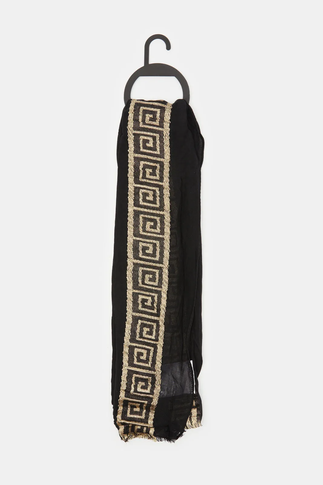 Women Black Jacquard Scarf sold by Redtag