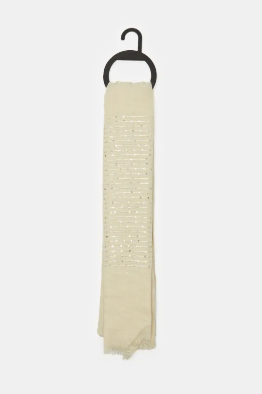 Women Beige Scarf sold by Redtag