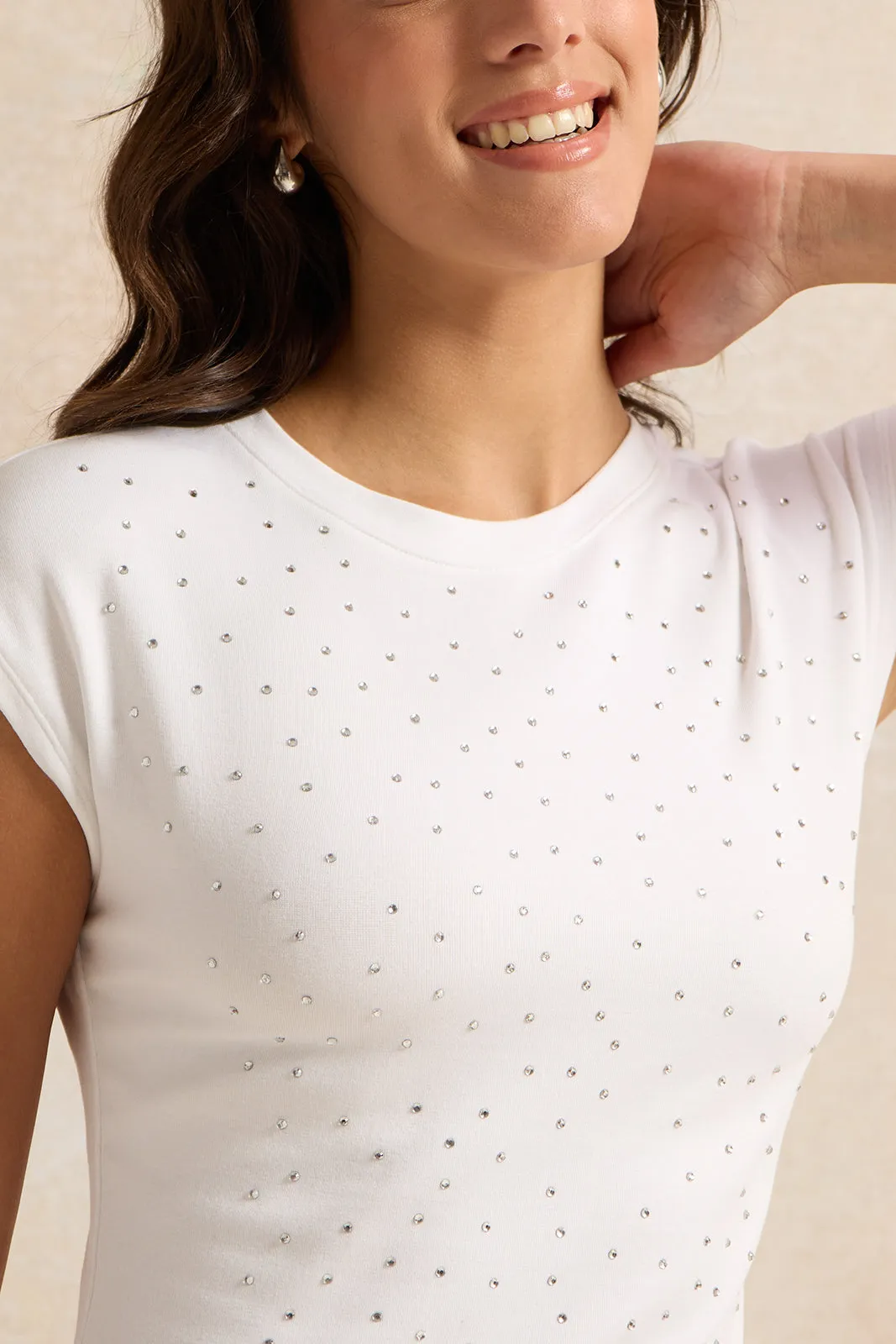 Women White Embellished Top sold by Redtag product image thumbnail 4