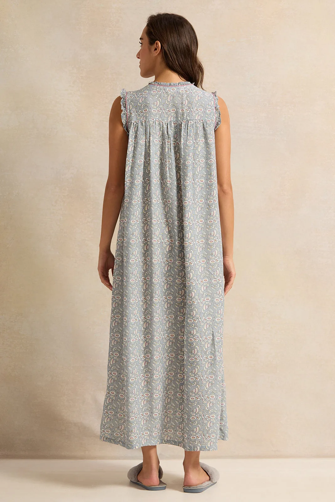 Women Grey Floral Printed Nightgown sold by Redtag product image thumbnail 3