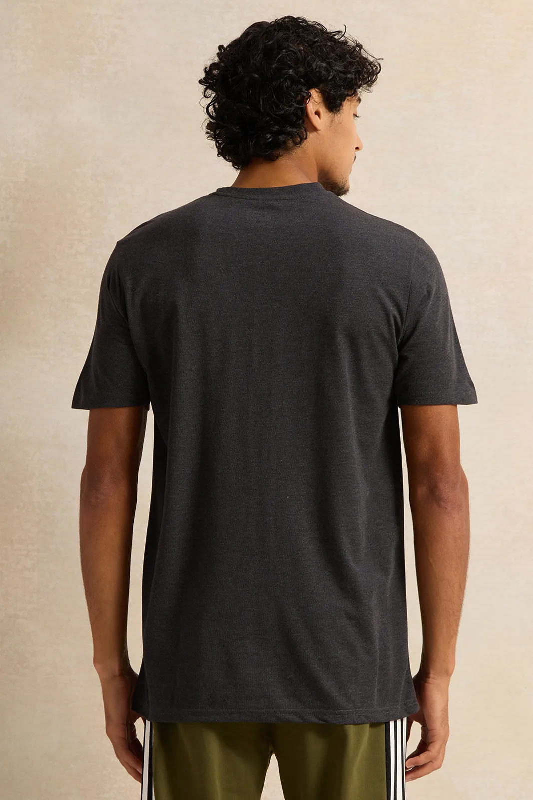 Men Charcoal Graphic T-Shirt sold by Redtag product image thumbnail 3