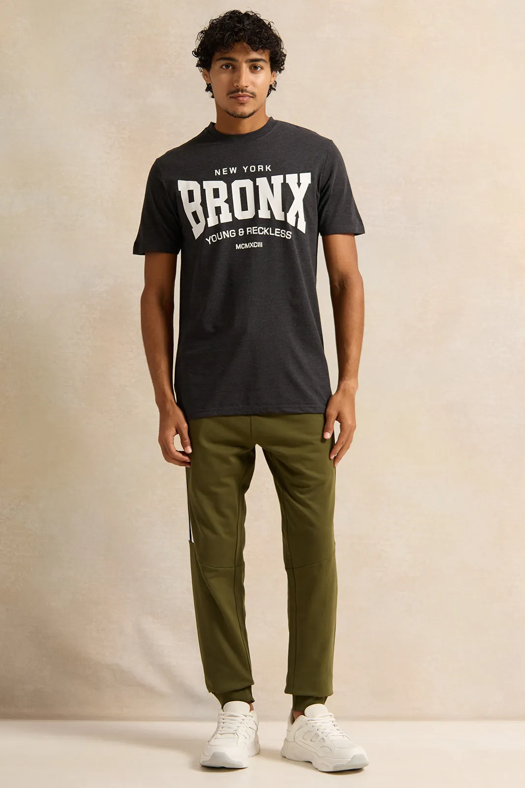 Men Charcoal Graphic T-Shirt sold by Redtag product image thumbnail 2