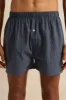 Men Grey Striped Woven Boxers (Pack of 2) sold by Redtag