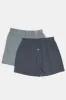 Men Grey Striped Woven Boxers (Pack of 2) sold by Redtag