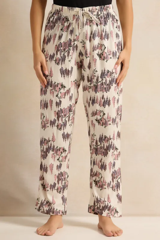 Women Beige Print Pyjama Bottom sold by Redtag