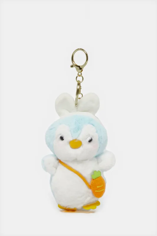 Women White And Blue Penguin Embellished Key Ring sold by Redtag