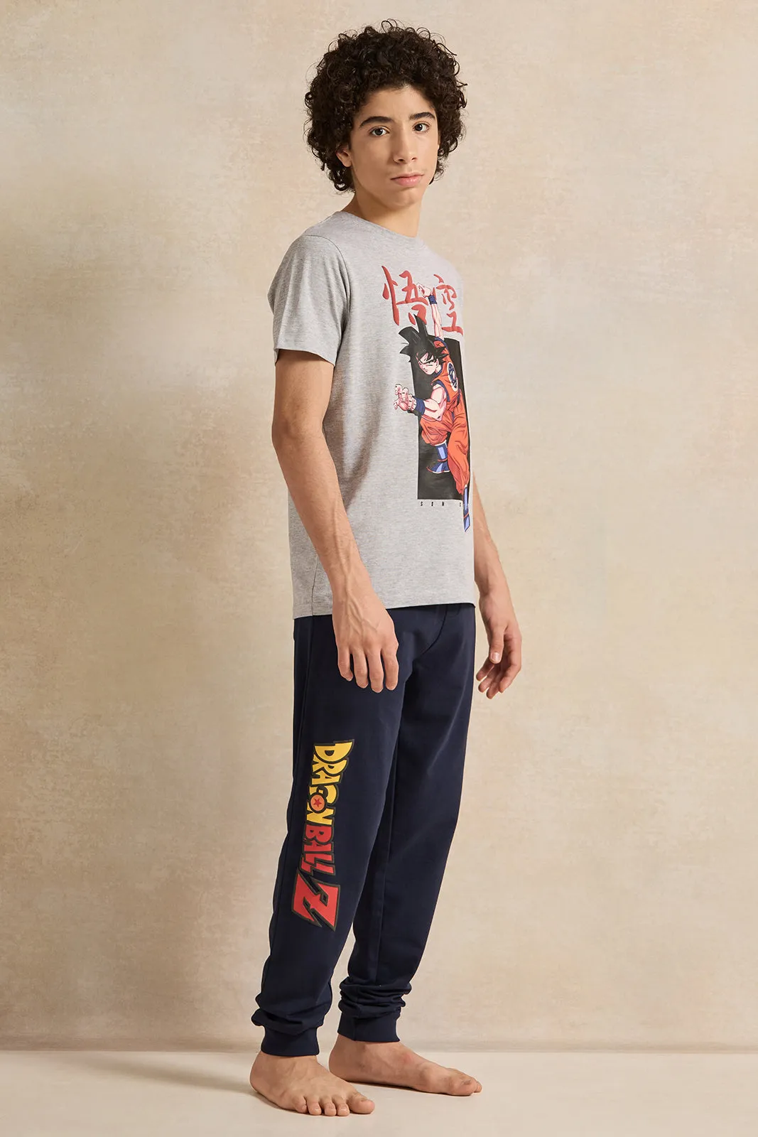 Senior Boys Grey And Navy Dragon Ball Z Pyjama Set (2 Piece) sold by Redtag