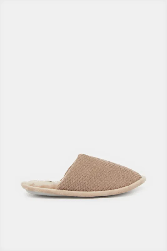 Women Taupe Closed Toe Slipper sold by Redtag