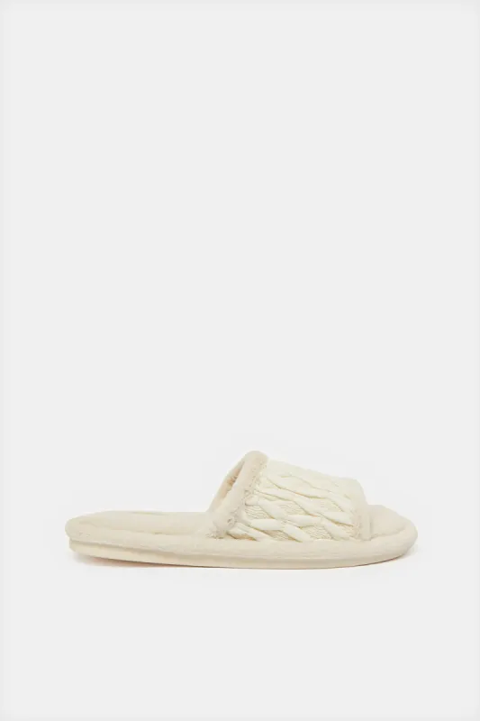 Women Beige Embossed Slipper sold by Redtag