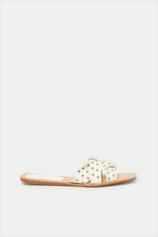 Women Beige Strappy Mule sold by Redtag