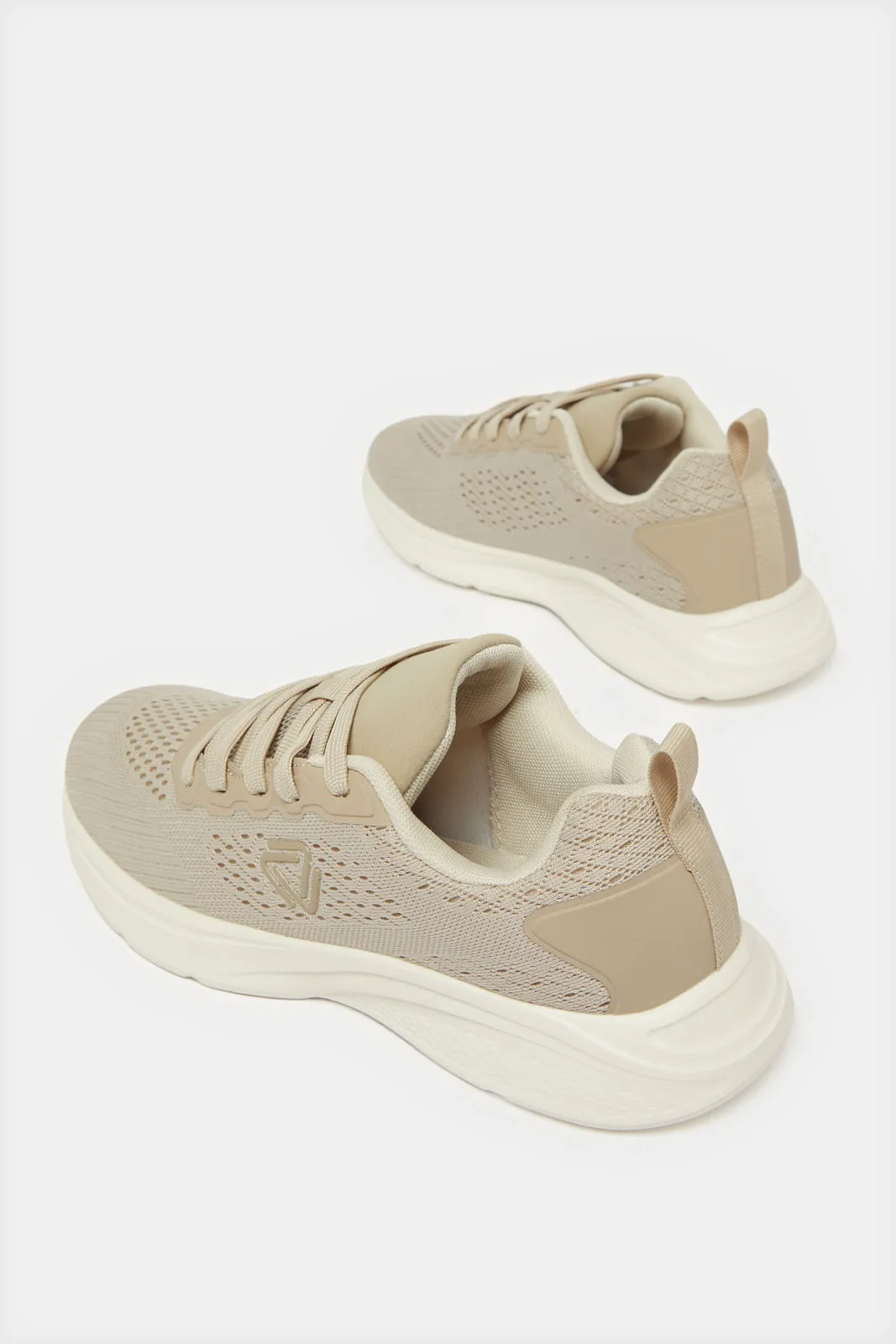 Women Taupe Lace Up Sneakers sold by Redtag product image thumbnail 4