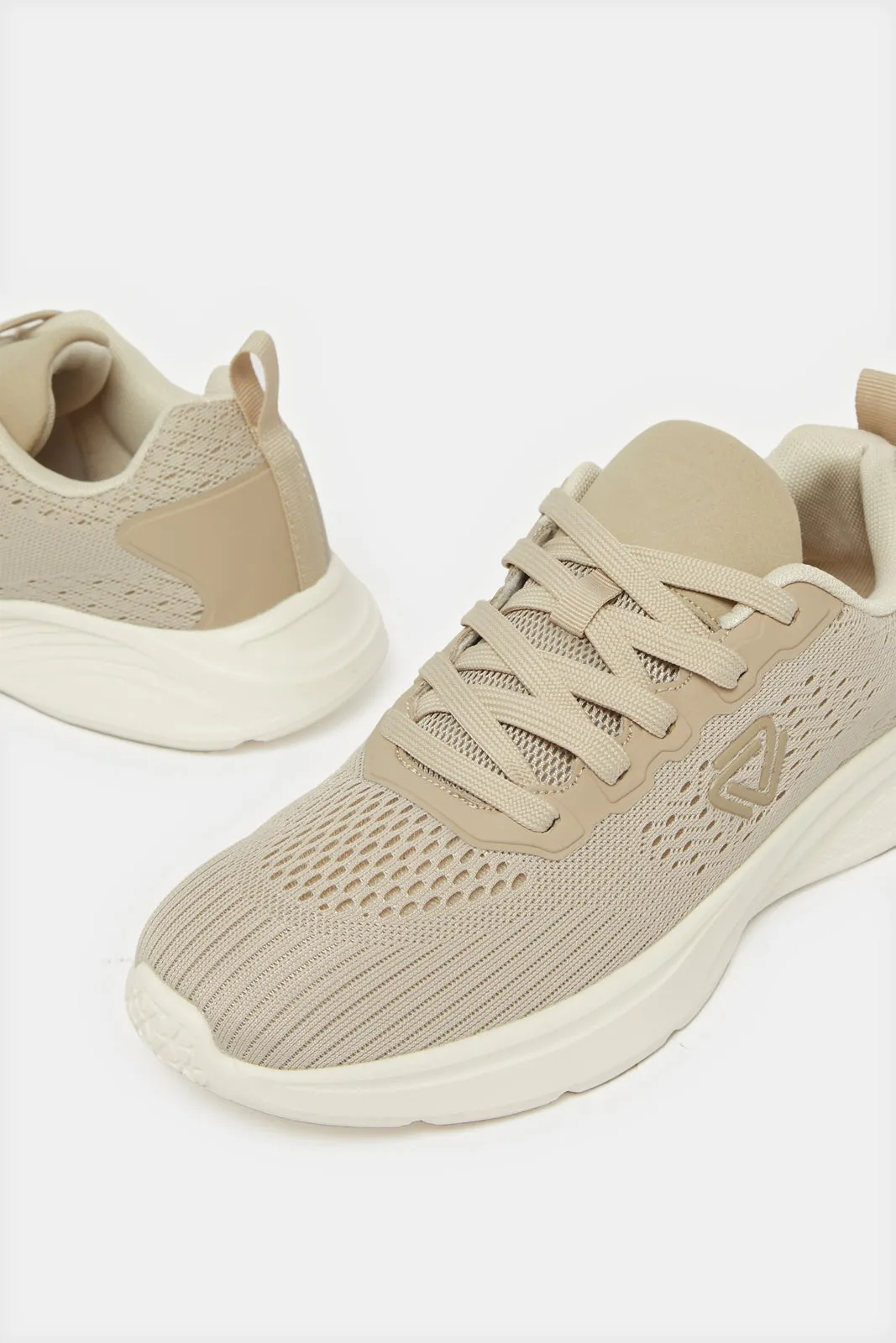 Women Taupe Lace Up Sneakers sold by Redtag product image thumbnail 3