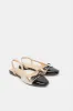 Women Black And Gold Embellished Slingback sold by Redtag