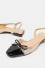 Women Black And Gold Embellished Slingback sold by Redtag