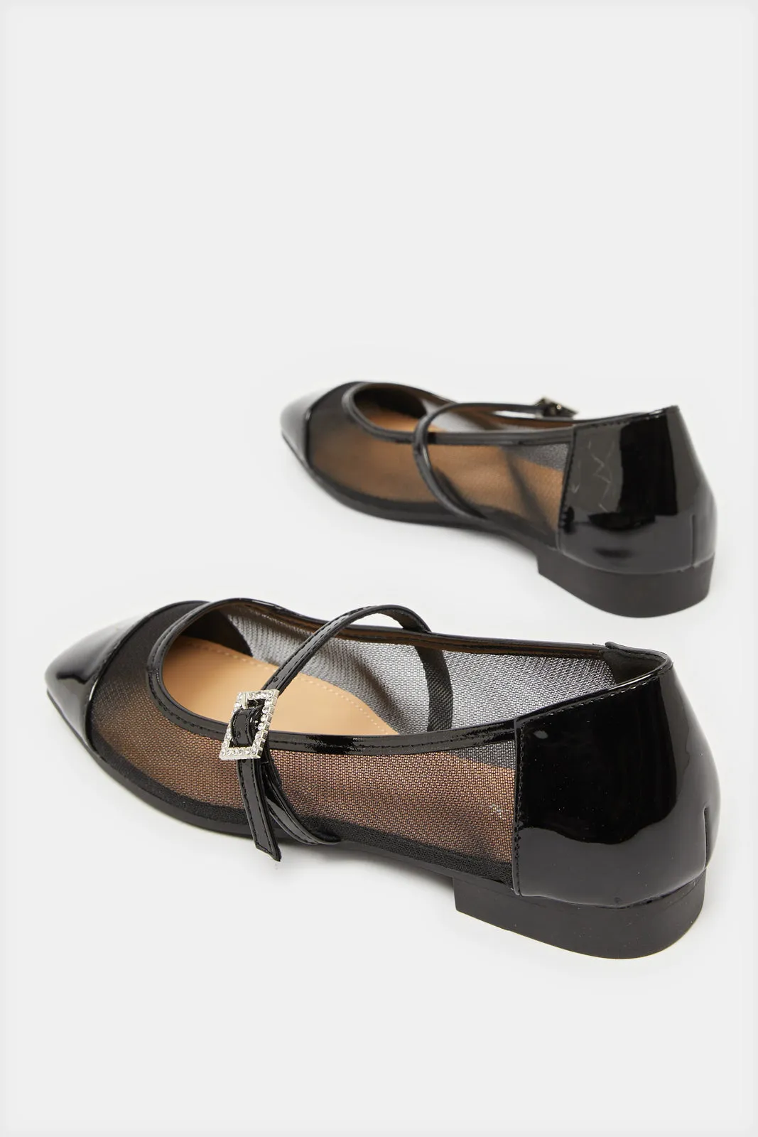 Women Black Mesh Upper Ballerina sold by Redtag product image thumbnail 4