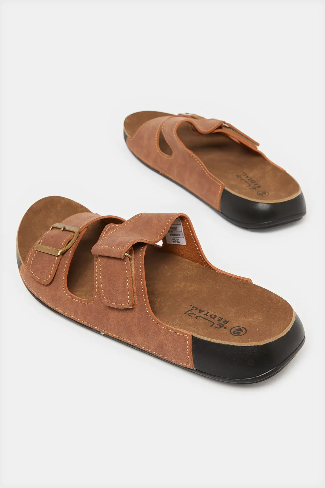Men Brown Velcro Buckle Sandals sold by Redtag product image thumbnail 4