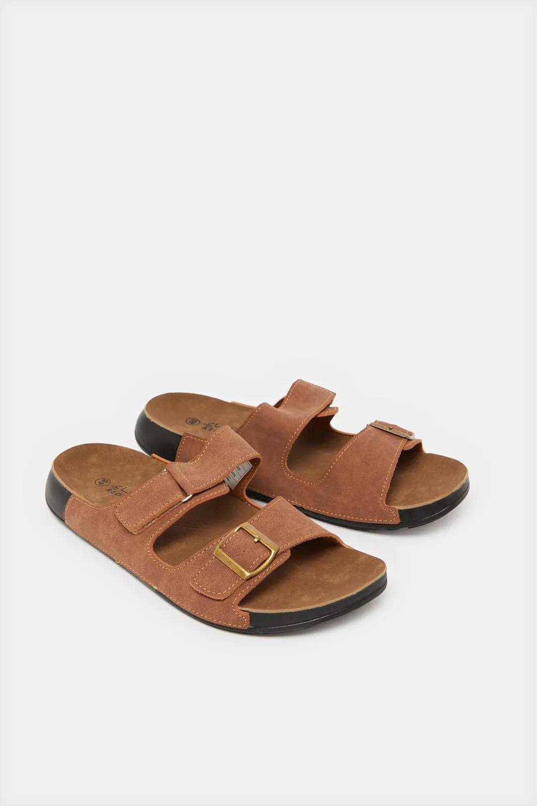 Men Brown Velcro Buckle Sandals sold by Redtag product image thumbnail 2