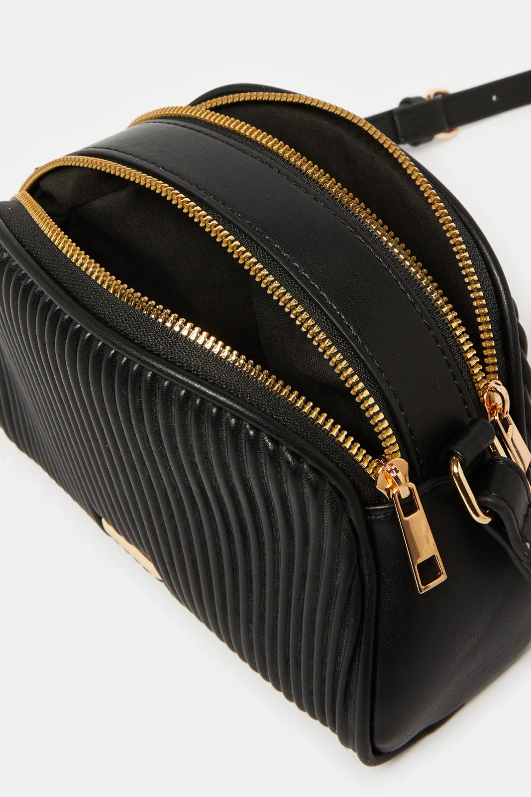Women Black Pleated Crossbody Bag sold by Redtag product image thumbnail 4