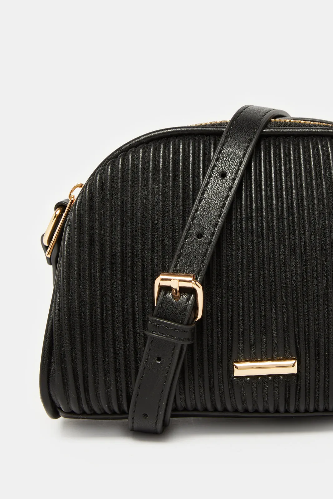 Women Black Pleated Crossbody Bag sold by Redtag product image thumbnail 3