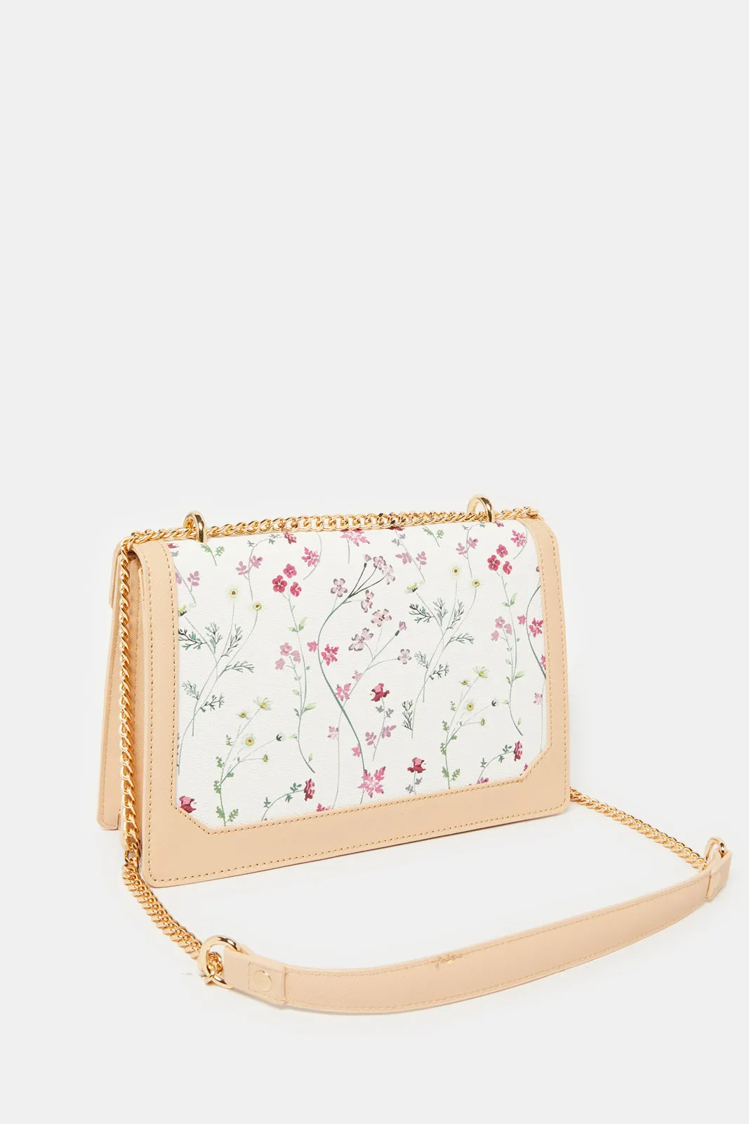 Women Beige Embellished Flap Messenger sold by Redtag product image thumbnail 2