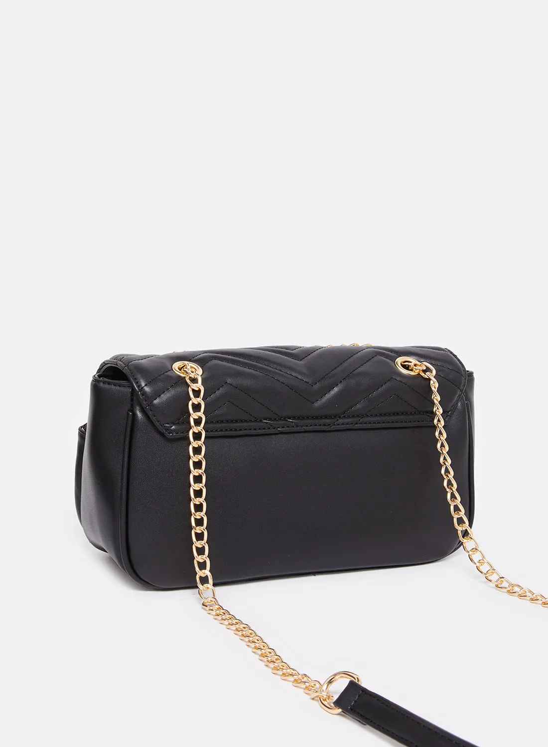 Women Black Quilted Messenger Bag sold by Redtag product image thumbnail 2