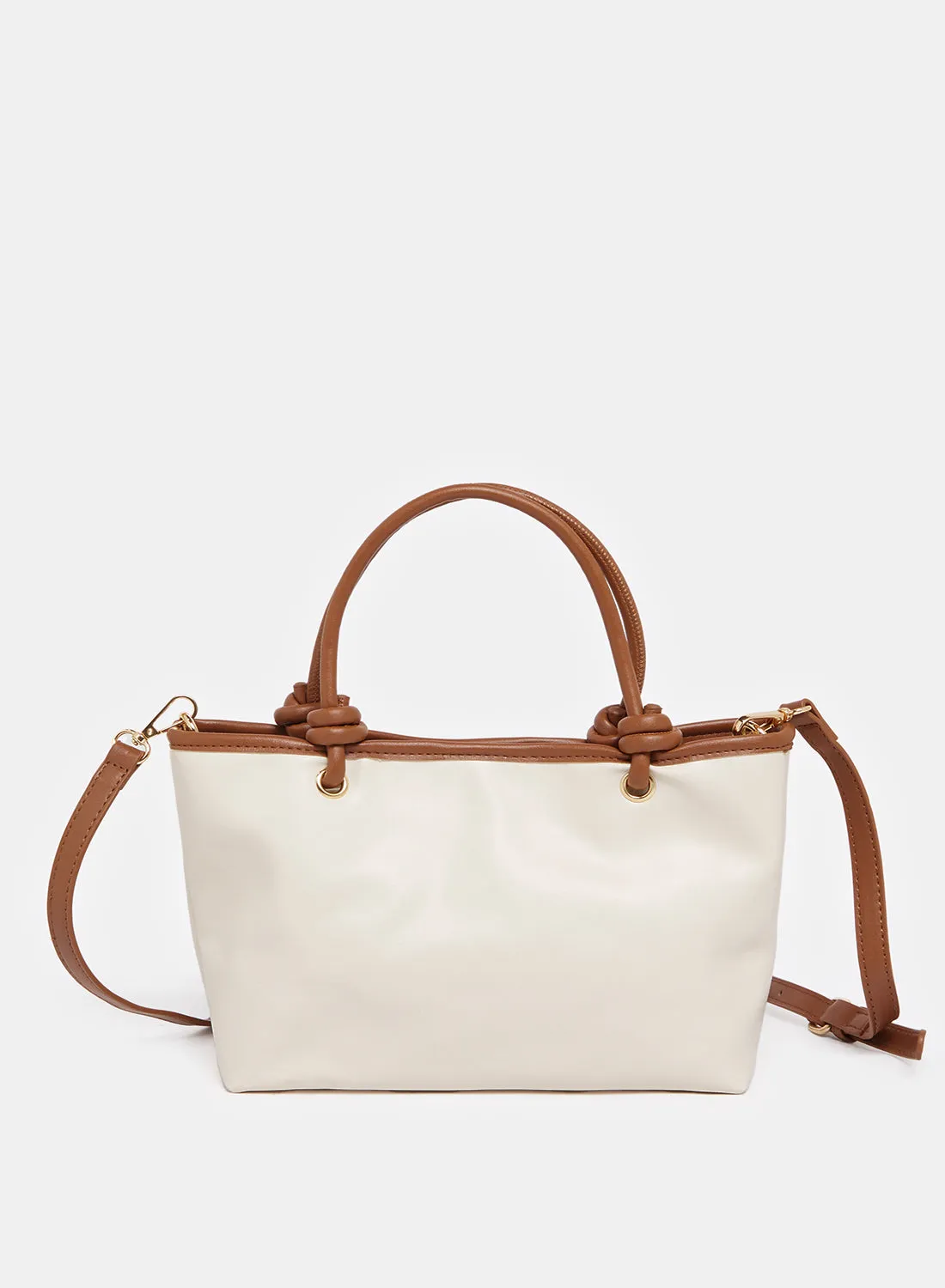Women Beige Embellished Tote Bag sold by Redtag