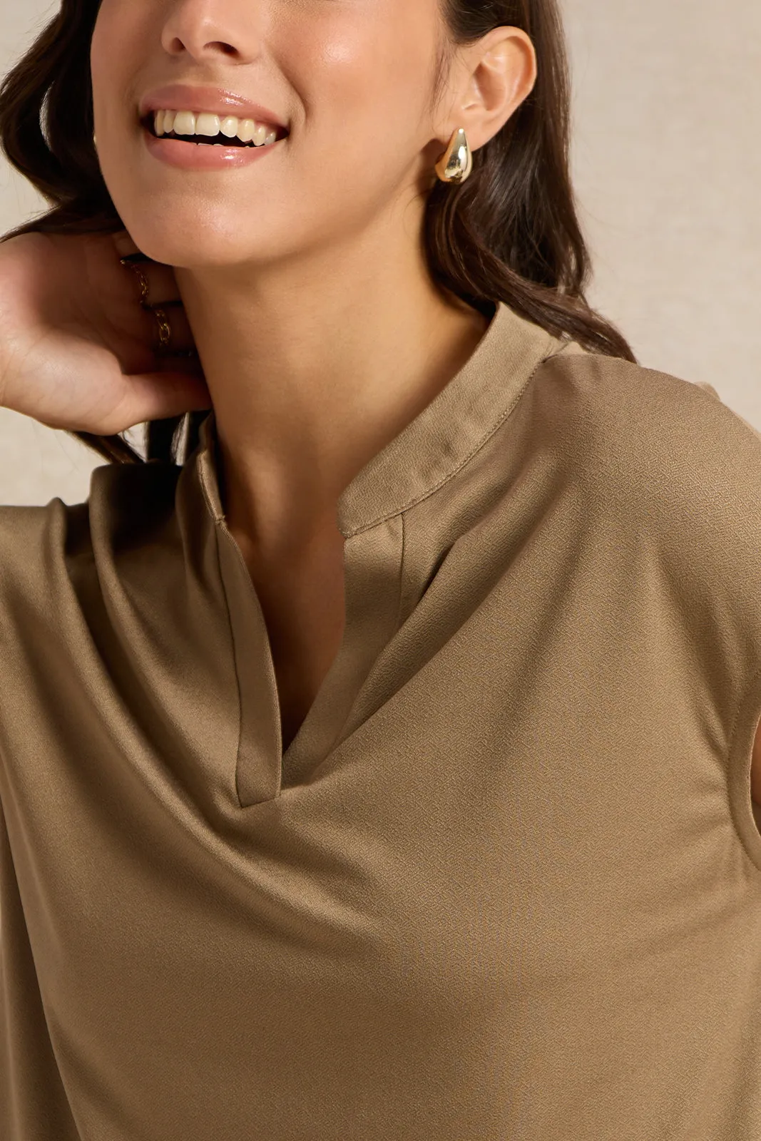 Women Beige Relaxed Top sold by Redtag product image thumbnail 4