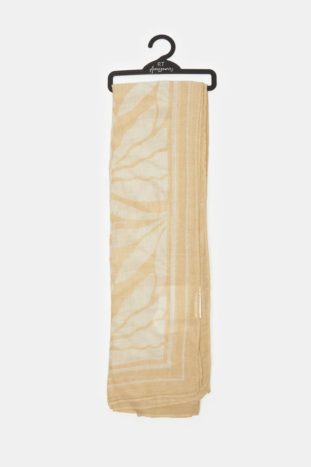 Women Beige Printed Scarf sold by Redtag