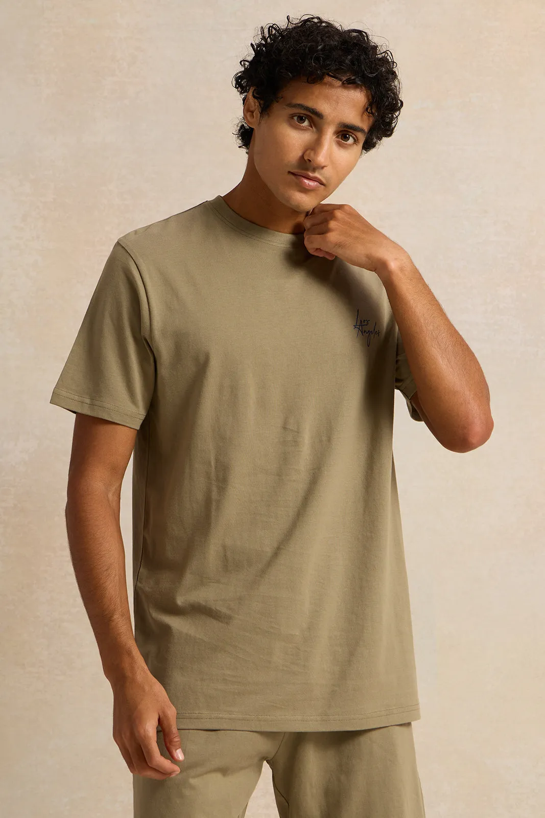 Men Olive Printed Pyjama Set (2 Piece) sold by Redtag product image thumbnail 2