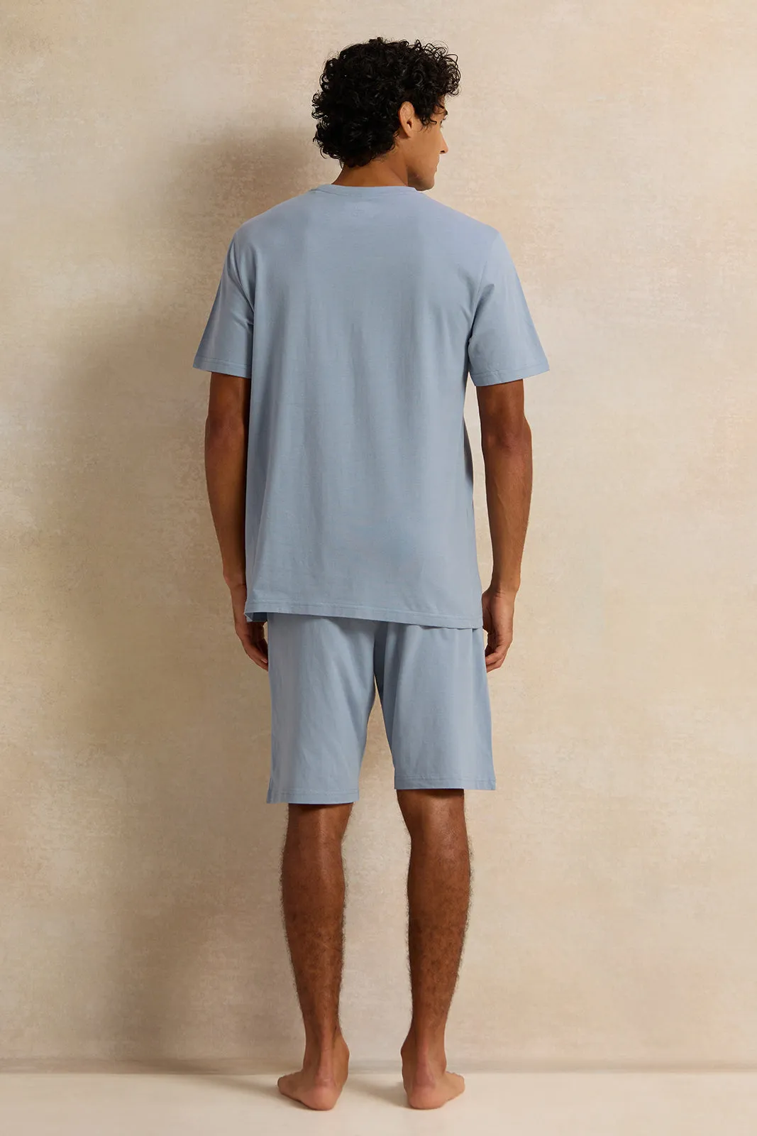 Men Blue Printed Pyjama Set (2 Piece) sold by Redtag product image thumbnail 4