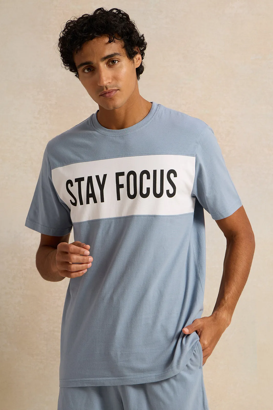 Men Blue Printed Pyjama Set (2 Piece) sold by Redtag product image thumbnail 2