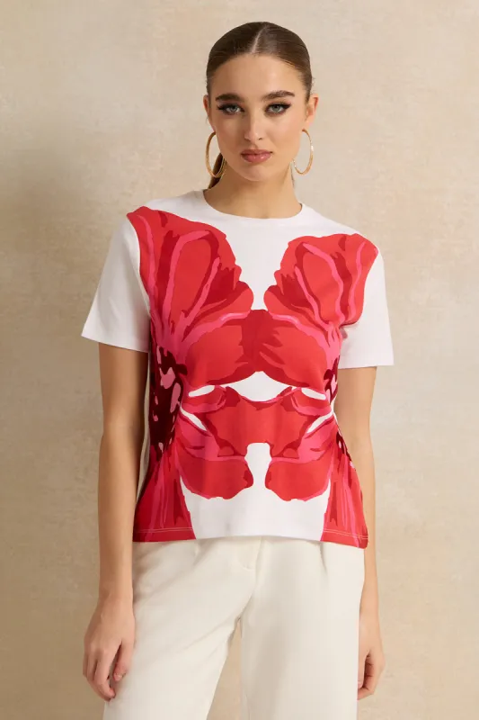 Women White Printed T-Shirt sold by Redtag