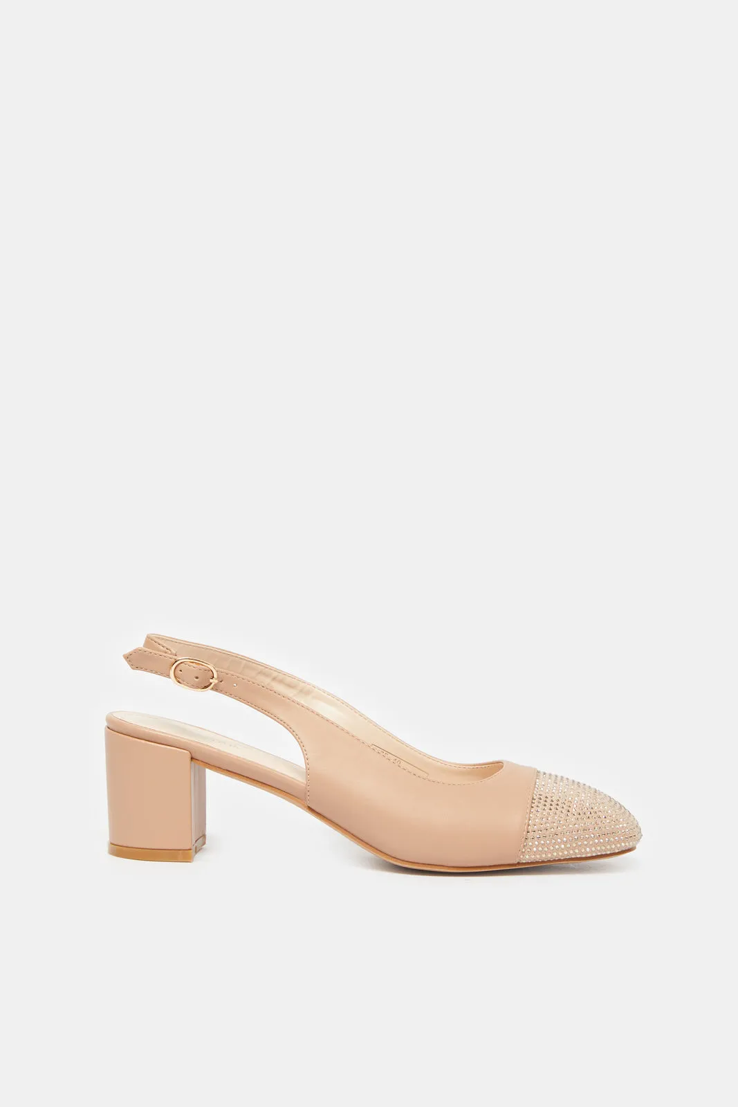 Women Pink Slingback With Diamante Trim sold by Redtag