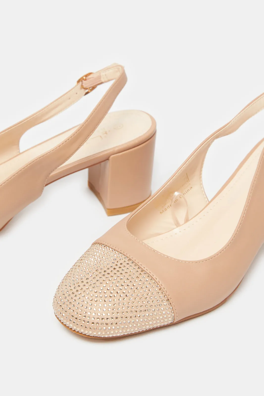 Women Pink Slingback With Diamante Trim sold by Redtag product image thumbnail 3