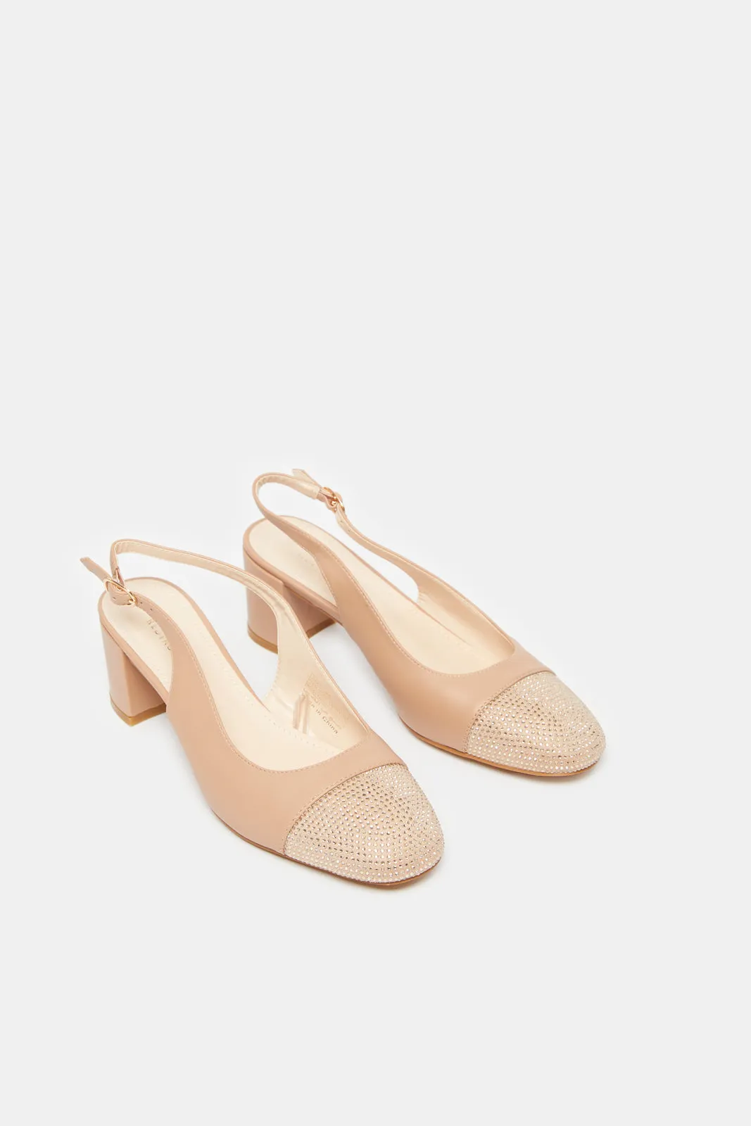 Women Pink Slingback With Diamante Trim sold by Redtag product image thumbnail 2