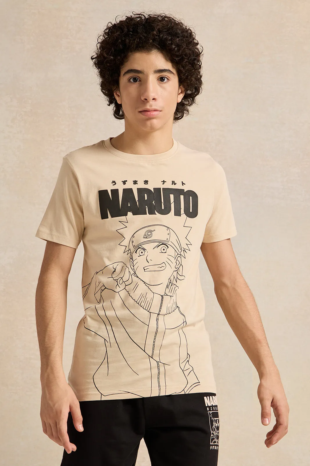 Senior Boys Beige And Black Naruto Pyjama Set (2 Piece) sold by Redtag product image thumbnail 2