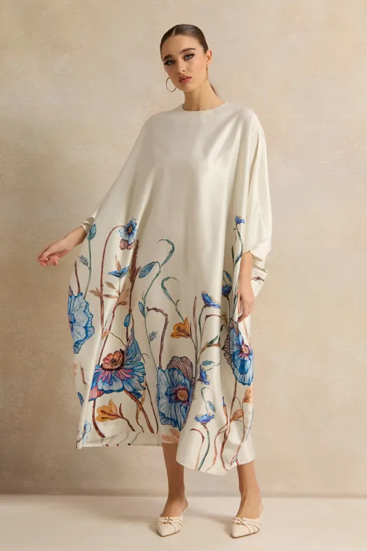 Women White Printed Kaftan Dress sold by Redtag