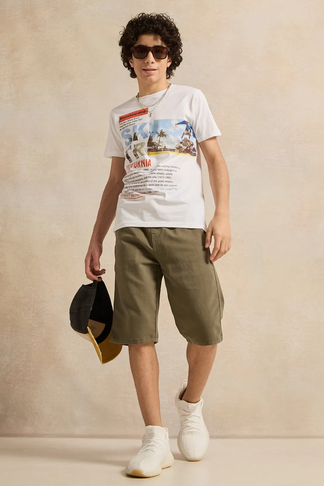 Senior Boys White Printed T-Shirt sold by Redtag product image thumbnail 2